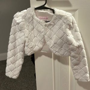 4T white with sequins coat